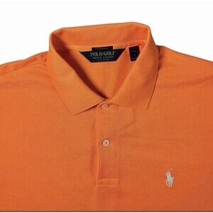 Polo Ralph Lauren Golf Polo Mens Large Orange Performance Pony Stretch Preppy